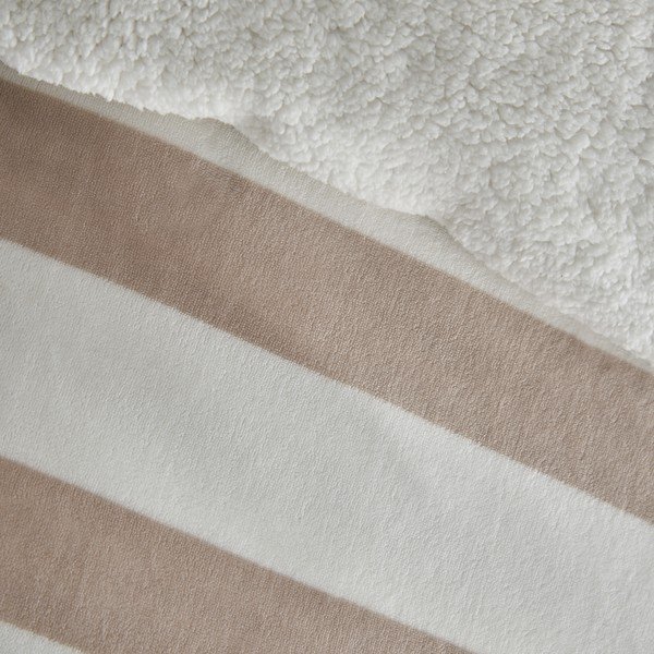 Set copripiumino e federa di colore naturale in sherpa per letto singolo 135x200 cm Cosy Sherpa Stripe – Catherine Lansfield-image-3