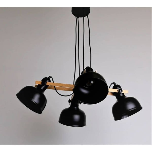 Apparecchio a sospensione nero con paralume in metallo Reno - Candellux Lighting-image-2