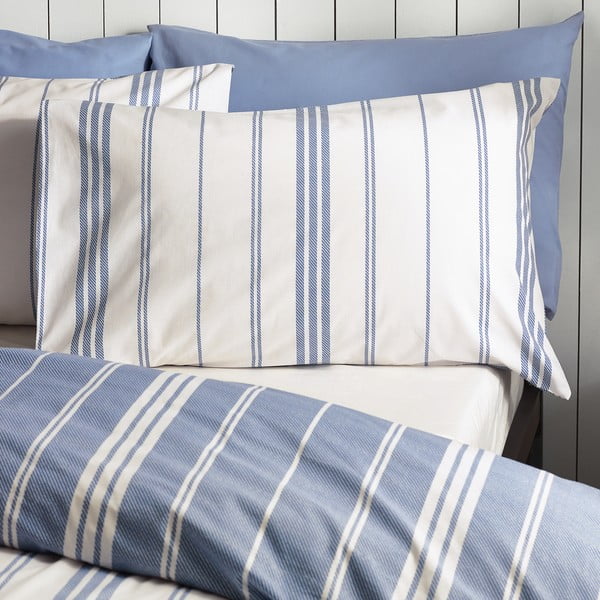Set copripiumino e federa bianco e blu per letto singolo 135x200 cm Harbour Stripe – Catherine Lansfield-image-3