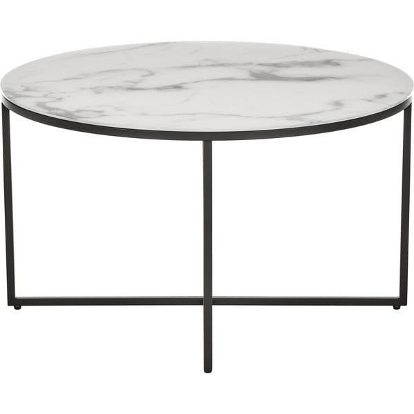 Tavolino con base in decoro nero , ø 80 cm Antigua - Westwing Collection