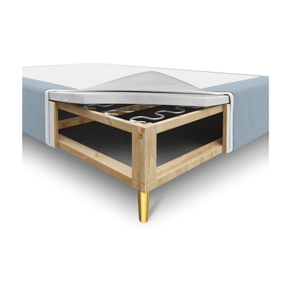 Letto singolo in velluto azzurro, 90 x 200 cm Lia - Cosmopolitan Design-image-3