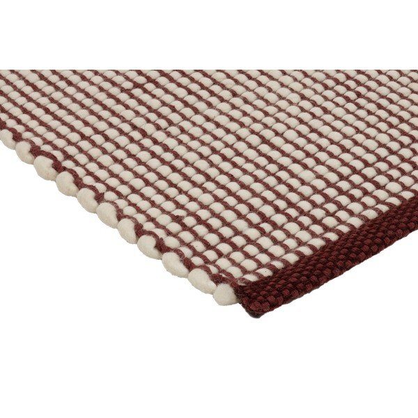 Passatoia burgundy/di colore naturale in lana tessuta a mano 80x170 cm Talo – noo.ma-image-3