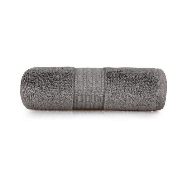 Asciugamano in cotone grigio scuro 50x30 cm Chicago - Foutastic-image-2