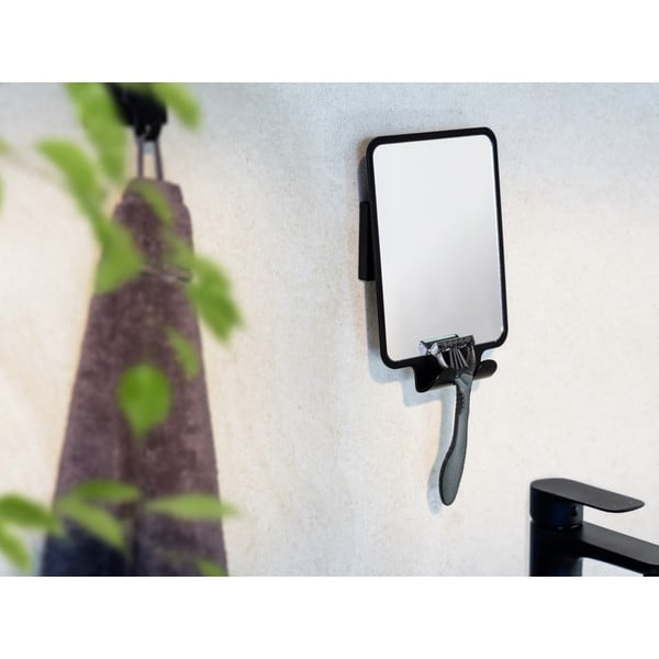 Specchio cosmetico con appendino 14x19,5 cm Quadro Black - Wenko-image-1