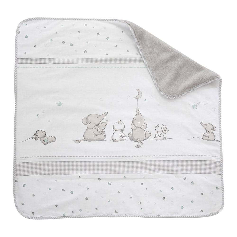 Coperta per bambini bianca/grigia in micropile 80x80 cm Sternenzauber – Roba | Coperte per bambini