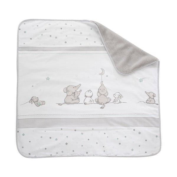 Coperta per bambini bianca/grigia in micropile 80x80 cm Sternenzauber – Roba