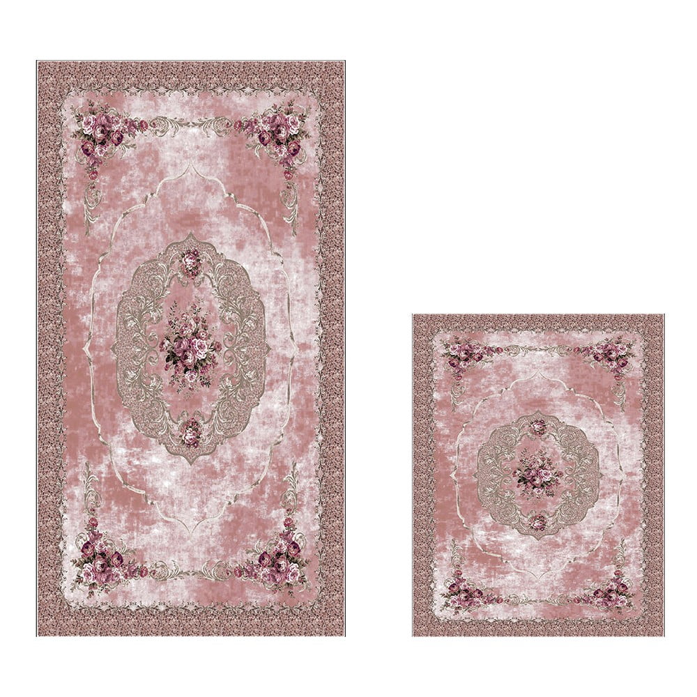 Set di tappetini per il bagno rosa 2 pz 60x100 cm – Foutastic | Tappeti per il bagno