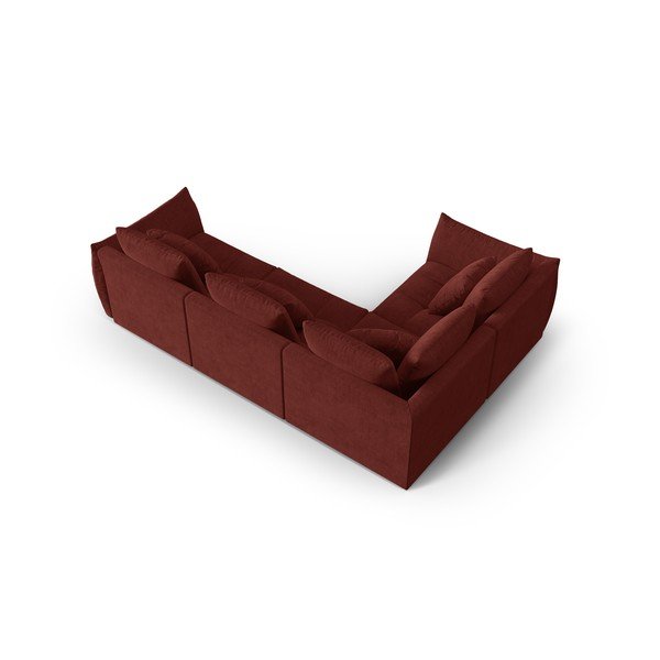 Divano angolare rosso (angolo sinistro/verso L) Bloom - Micadoni Home-image-3