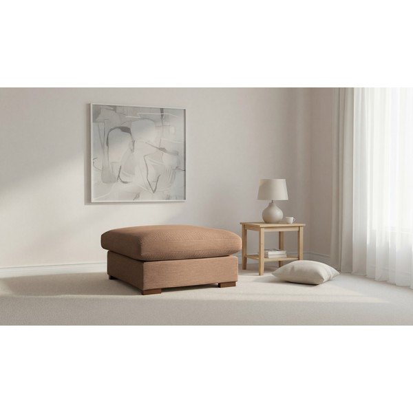 Sgabello in velluto a coste marrone chiaro Comfy - Scandic-image-4