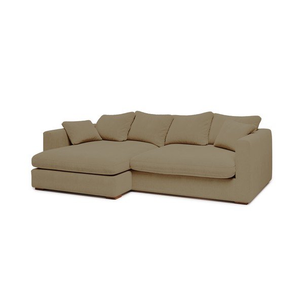 Divano angolare in velluto a coste beige (angolo sinistro) Comfy - Scandic-image-1