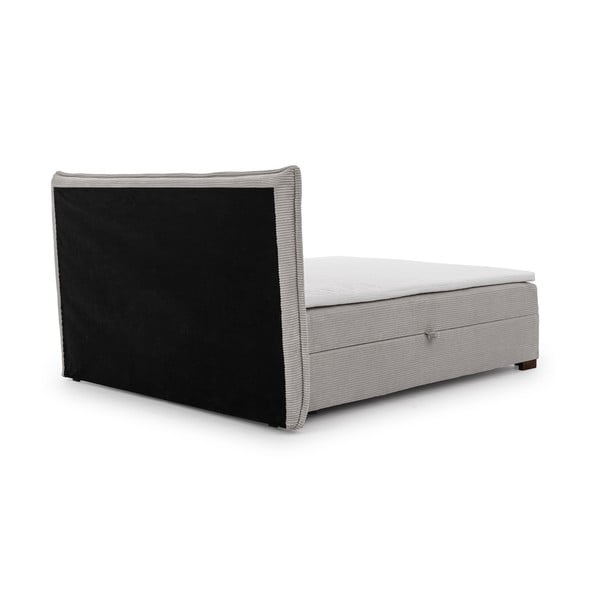 Letto boxspring grigio chiaro con contenitore 180x200 cm Lysa – Ropez-image-3