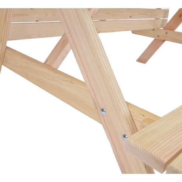 Set da pranzo da giardino in legno massiccio in colore naturale per 4 persone Piknic - Rojaplast-image-3