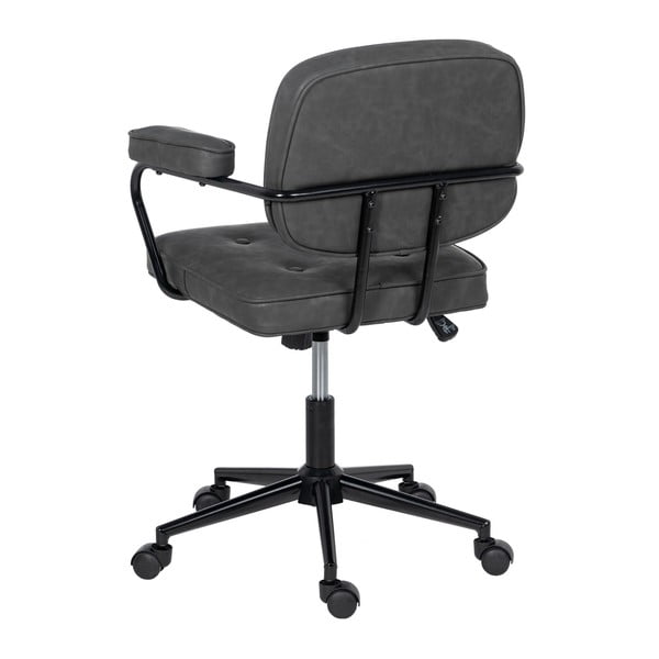 Sedia da ufficio in similpelle antracite - Ixia-image-4