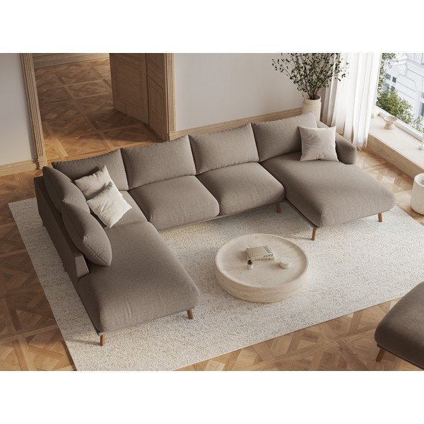 Divano angolare grigio tortora (a U) Naomi – Micadoni -image-1