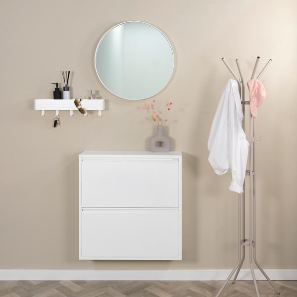 Scarpiera bianca in metallo con ante ribaltabili 75x77,5x22,5 cm Billy – Spinder Design-image-1