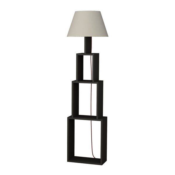 Lampada a stelo color antracite con paralume grigio chiaro Tower - Homitis