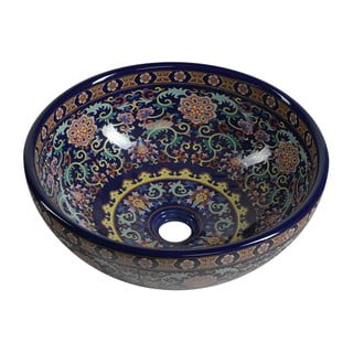 Lavabo rotondo in blu scuro in ceramica ø 41 cm Priori – Sapho