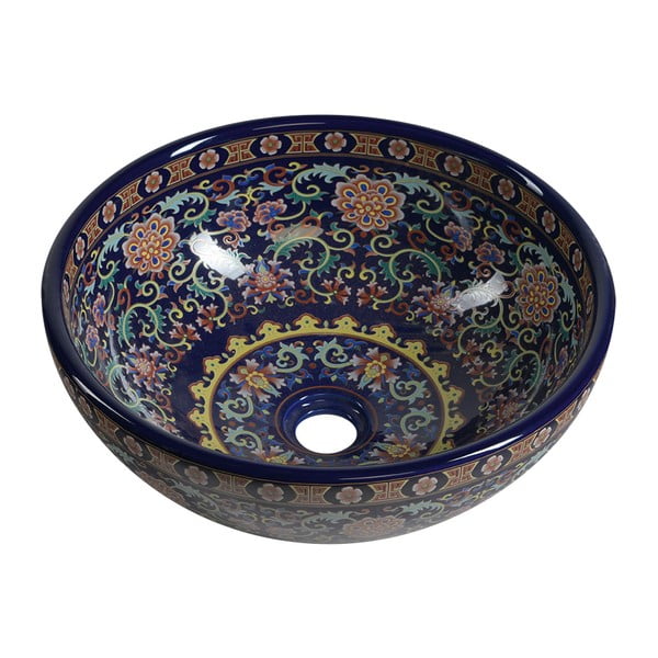 Lavabo rotondo in blu scuro in ceramica ø 41 cm Priori – Sapho