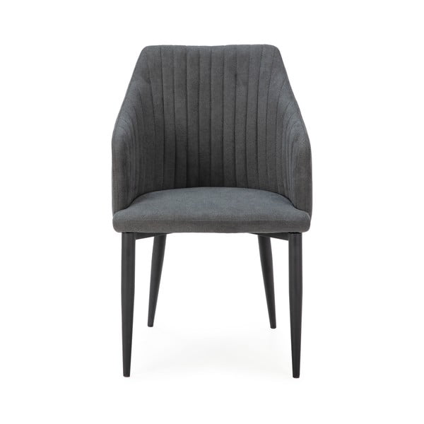 Set di sedie da pranzo grigio scuro in imbottito 2 pz Nadi – Marckeric-image-2