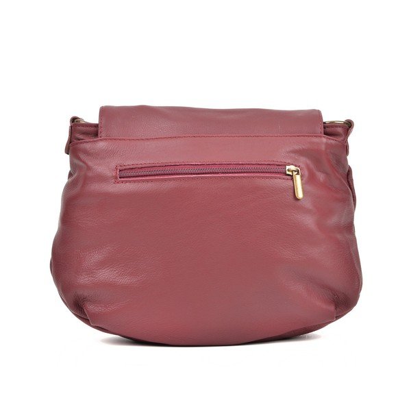 Vínově červená kožená crossbody kabelka Isabella Rhea Martín-image-3