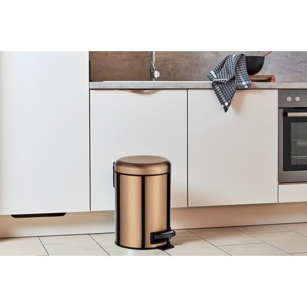 Cestino a pedale color rame , 3 l Leman - Wenko-image-1