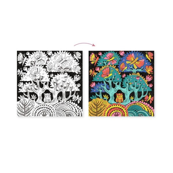 Set artistico con 7 pennarelli calligrafici e occhiali 3D Les - Djeco-image-1