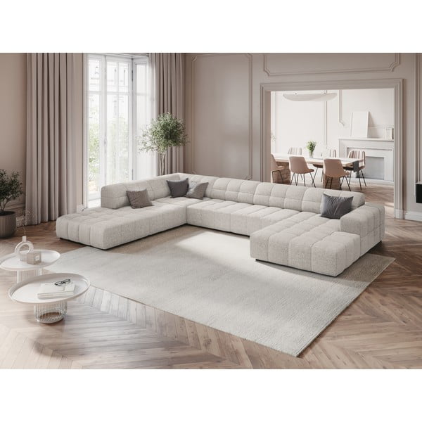 Divano angolare grigio chiaro (angolo sinistro/"U") Chicago - Cosmopolitan Design-image-1