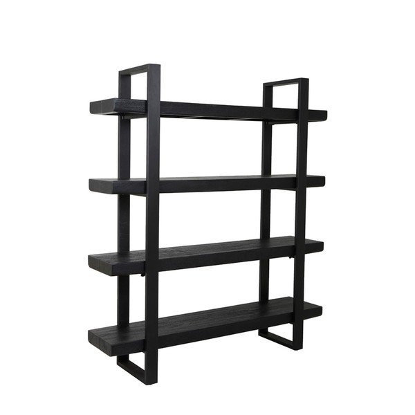 Scaffale in legno di mango nero 160x184 cm Muden - Light & Living-image-2