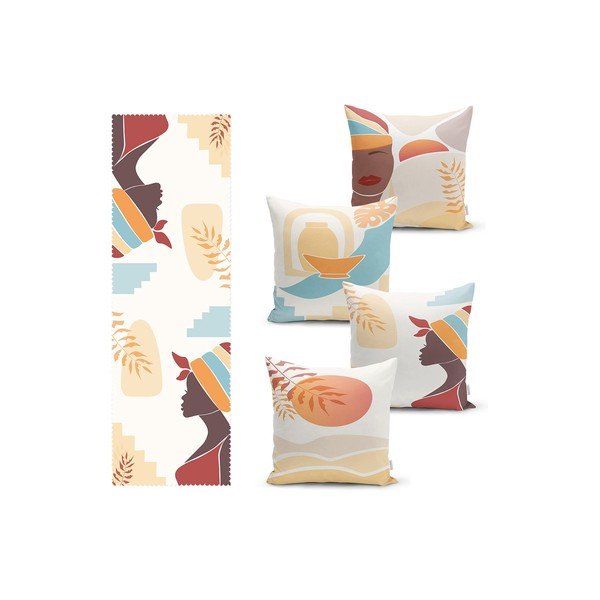 Set di 4 federe e runner da tavola in misto cotone - Minimalist Home World