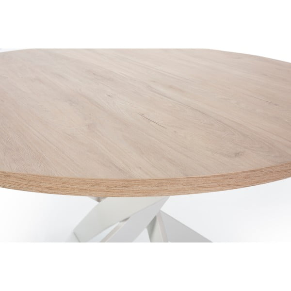 Tavolo da pranzo rotondo con piano effetto rovere ø 120 cm Ther – Marckeric-image-4