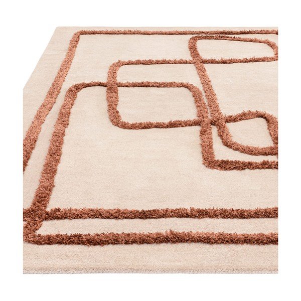 Tappeto in lana tessuto a mano color mattone e crema 160x230 cm Matrix - Asiatic Carpets-image-3