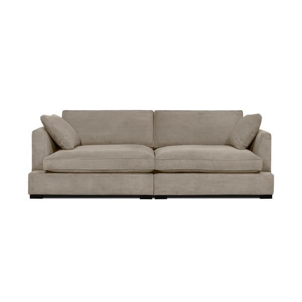 Divano in velluto a coste beige 236 cm Mobby - Scandic