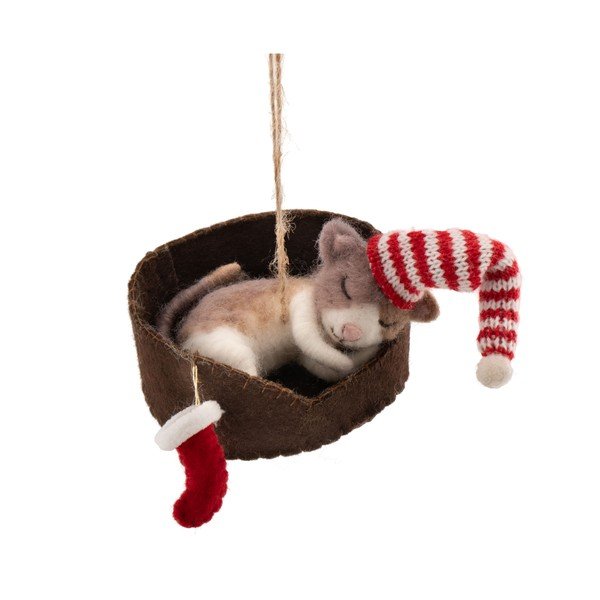 Decorazione per albero di natale in tessuto 12,5 cm Cat in Basket – Sass & Belle