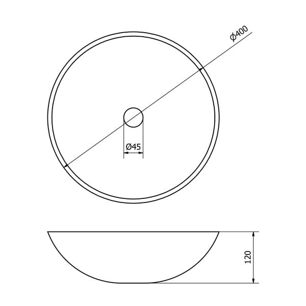 Lavabo rotondo color crema in pietra ø 40 cm Blok 1 – Sapho-image-3