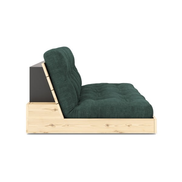 Divano letto in velluto a coste verde scuro 196 cm Base - Karup Design-image-3