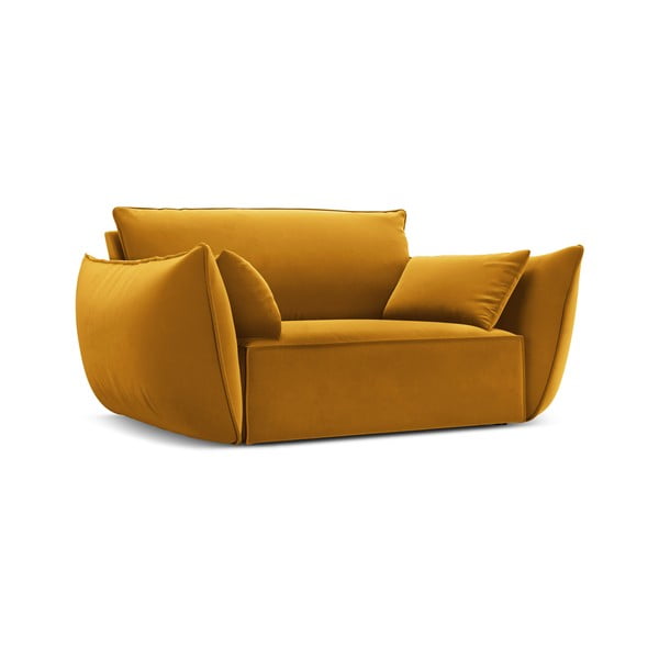 Poltrona color senape con rivestimento in velluto Vanda – Mazzini Sofas