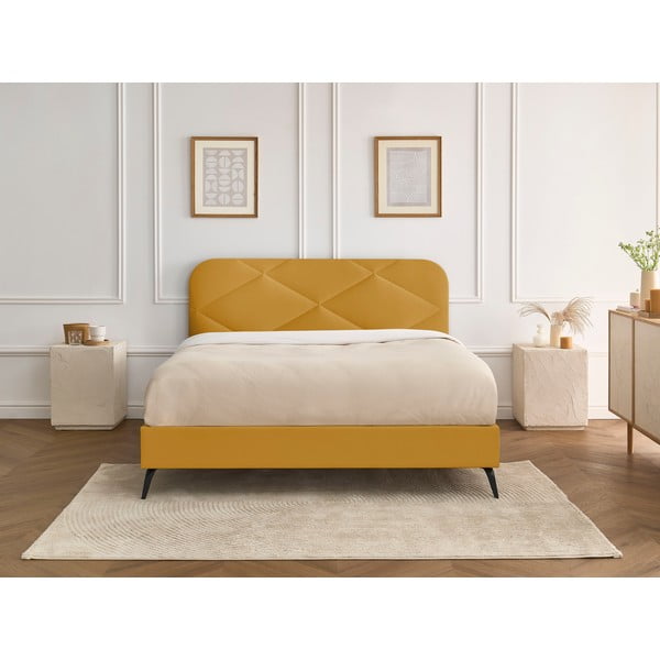 Letto matrimoniale imbottito con rete inclusa 180x200 cm Prune – Bobochic Paris-image-1