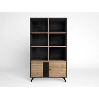 Libreria in rovere nero/naturale 92x160 cm Bocami - Marckeric