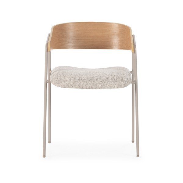 Set di sedie da pranzo grigio chiaro/di colore naturale in imbottito con braccioli 2 pz Cora – MOME-image-2