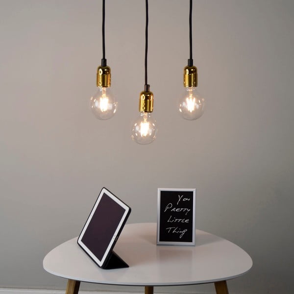 Lampada a sospensione nero/oro con paralume in metallo ø 4 cm Uno - Sotto Luce-image-1