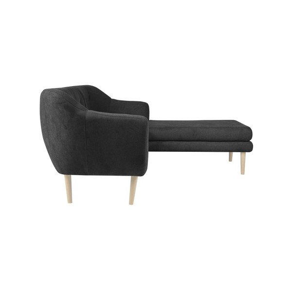 Divano grigio scuro con lettino sul lato destro Sicile - Mazzini Sofas-image-1