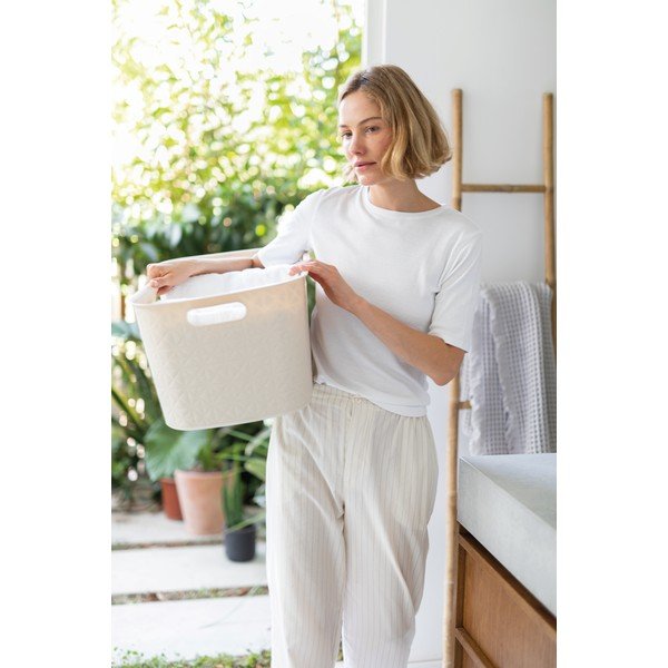 Cesto portabiancheria in plastica color crema da 45 l Softex - Curver-image-2