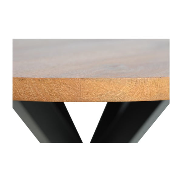 Tavolo da pranzo rotondo con piano in legno di mango grezzo collezione HMS, ⌀ 120 cm Round - HSM collection-image-4