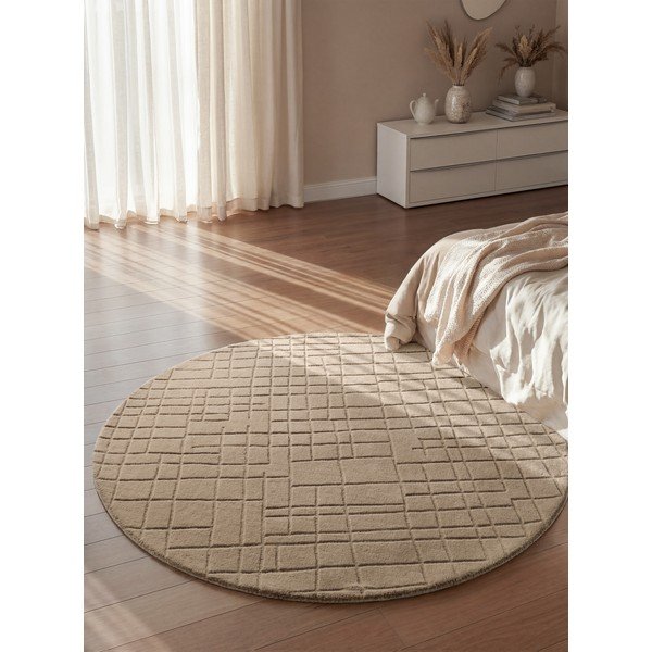 Tappeto rotondo marrone in lana ø 160 cm Kenso – Villeroy&Boch-image-1