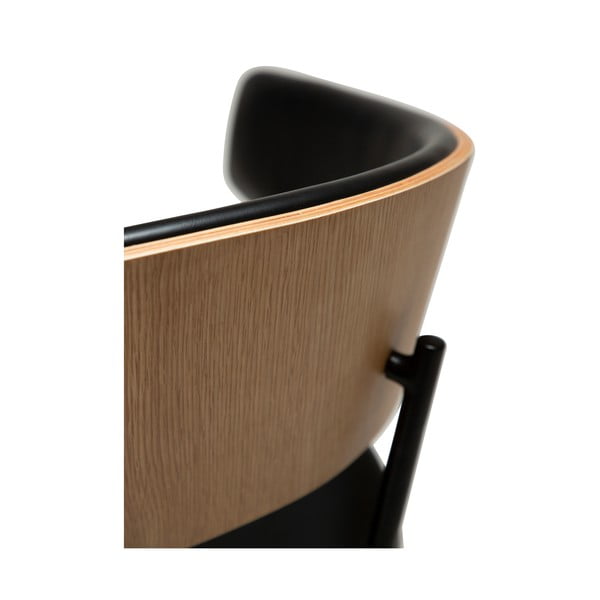 Sedia da pranzo nera/colore naturale chiaro con braccioli Crib – DAN-FORM Denmark-image-1