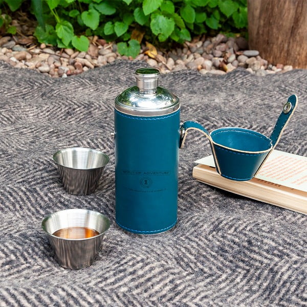 Set di borracce e bicchieri in acciaio inox blu scuro 3 pezzi 220 ml Spirit of Adventure - Rex London-image-1