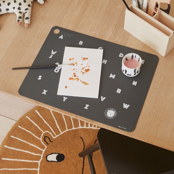 Tappeto per bambini marrone in misto lana ø95 cm Lion – OYOY Mini-image-1