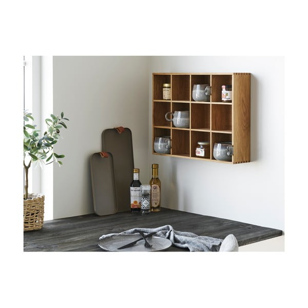 Mensola di colore naturale con effetto rovere con ripiani multipli 11 cm Soria – House Nordic-image-1