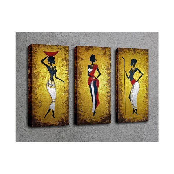 Pittura in 3 parti su tela Sahara - Wallity-image-1