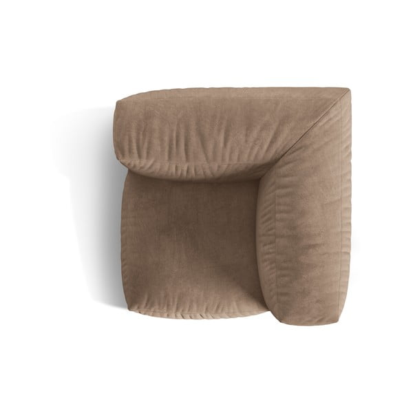 Parte divano componibile marrone chiaro (con composizione variabile) con rivestimento in velluto Martina – Micadoni -image-3